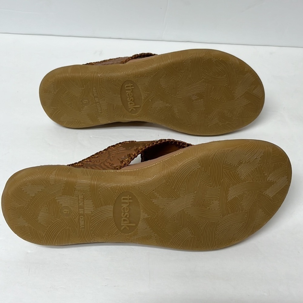 THE Sak Women's Leather Shana Thong Crochet, Flip Flop Sandals. - Picture 6 of 9